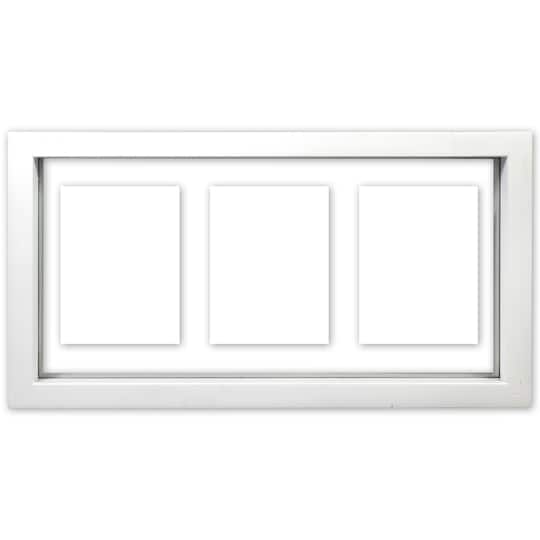 10x20 Black Wood Picture Frame,Glass with 8-Ply White Panoramic Mat for 4x12. 